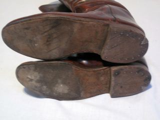 Men ' s brown riding boots,  military? 4
