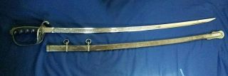 Antique U.  S.  Model 1902 Army Officer Sword & Scabbard - Named & Dated