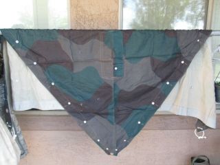 Vtg Wwii,  Post - War Swedish Or Norwegian German Zeltbahn Canvas Field Tent Qtr