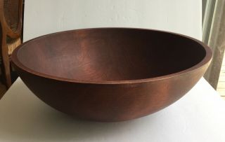 Vintage Mnm Mort N Marton Canada X Large 15” Wood Wooden Mixing Dough Bowl Exc