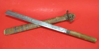 Group of 3 Thai Thailand Burmese Dha Daab Long Swords Knives Vintage Bangkok yqz 7