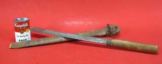 Group of 3 Thai Thailand Burmese Dha Daab Long Swords Knives Vintage Bangkok yqz 8