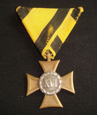Pre Wwi Early Austrian Long Service Medal For Soldiers Xvi Years
