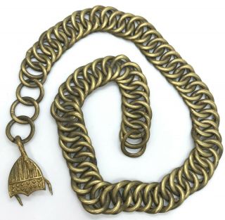 Military Ring Chain Chin Strap for 1881 Helmet w 13 Stars US Flag Shield Hook 3