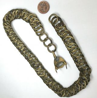 Military Ring Chain Chin Strap for 1881 Helmet w 13 Stars US Flag Shield Hook 4