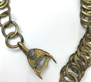 Military Ring Chain Chin Strap for 1881 Helmet w 13 Stars US Flag Shield Hook 7