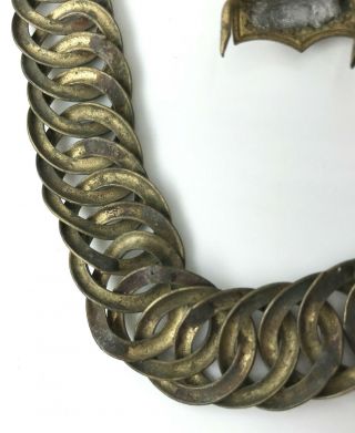 Military Ring Chain Chin Strap for 1881 Helmet w 13 Stars US Flag Shield Hook 8