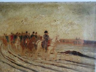 really old PAINTING antique oil NAPOLEON artist signed 3