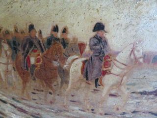 really old PAINTING antique oil NAPOLEON artist signed 4