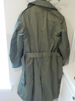 Vintage US Army Military 1950 ' s/1960 ' s Overcoat Trench Coat Jacket Size Medium 3