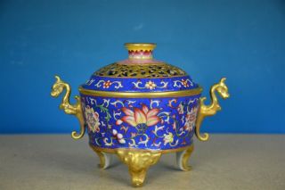 Exquisite Antique Chinese Famille Rose Porcelain Incense Burner Qianlong H9209