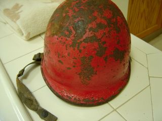 Ww2 Us Navy Red Damage Control Helmet