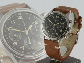 Vintage Gallet Chronograph Stahl Oversize Valjoux 72 Steel Handaufzug 1952 " Top "