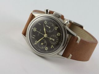 VINTAGE GALLET CHRONOGRAPH STAHL OVERSIZE VALJOUX 72 STEEL HANDAUFZUG 1952 