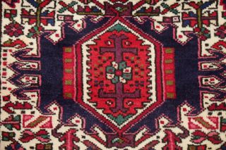 One - of - a - Kind Geometric Gharajeh Persian Hand - Knotted 2x7 Ivory Wool Runner Rug 10