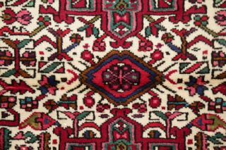 One - of - a - Kind Geometric Gharajeh Persian Hand - Knotted 2x7 Ivory Wool Runner Rug 11