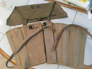 Ww1 U.  S.  Army Canvas Puttee Leggings And Unknown Canvas Carrier