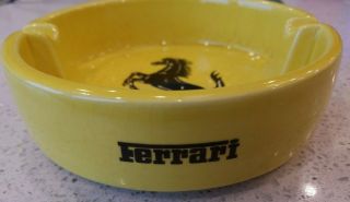 Authentic BITOSSI Ferrari Yellow Ceramic Mustang Ashtray Italy Pottery Mark 6 in 2