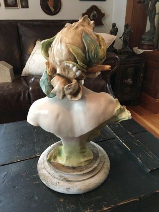 ANTIQUE AMPHORA NUDE LADY BUST ART NOUVEAU SIGNED LILY OF THE VALLEY 7