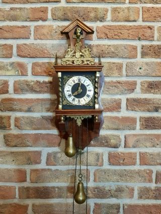 Vintage Dutch Zandam (zaanse) Wall Clock From 1970,  Warmink Clock