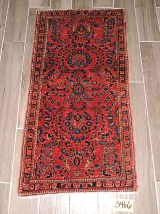 2x4ft.  Antique Persian Sarouk Wool Rug