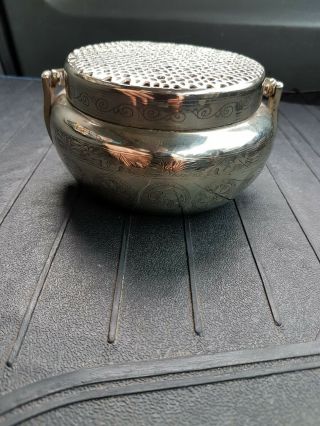 Antique Chinese Hand Warmer Paktong Silver 9