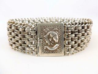 Quality Antique Chinese Silver Bracelet Koi Carp Fish Clasp Qing Period C1900