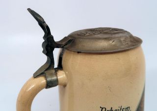 WW2 German Army beer mug ceramic stein WW1 service Wehrmacht soldier NAME w/ lid 10