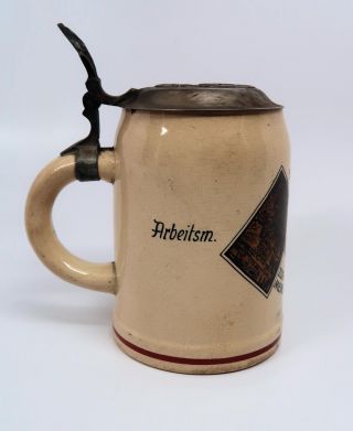 WW2 German Army beer mug ceramic stein WW1 service Wehrmacht soldier NAME w/ lid 2