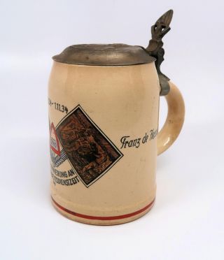 WW2 German Army beer mug ceramic stein WW1 service Wehrmacht soldier NAME w/ lid 4