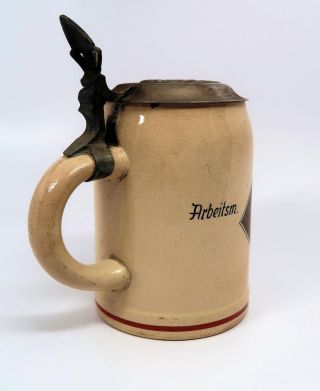 WW2 German Army beer mug ceramic stein WW1 service Wehrmacht soldier NAME w/ lid 5