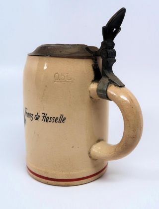 WW2 German Army beer mug ceramic stein WW1 service Wehrmacht soldier NAME w/ lid 6
