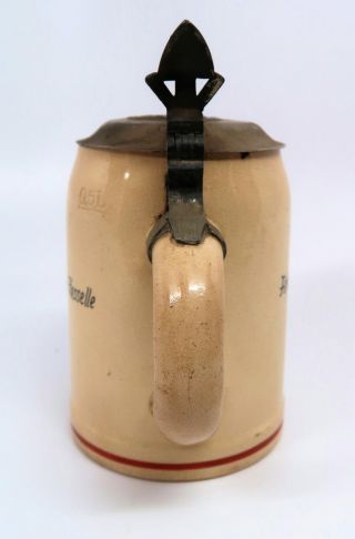 WW2 German Army beer mug ceramic stein WW1 service Wehrmacht soldier NAME w/ lid 7