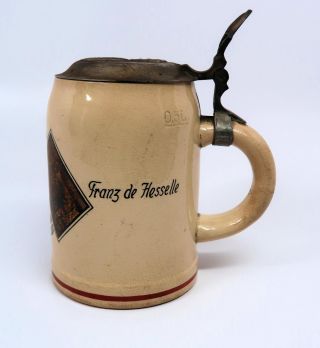 WW2 German Army beer mug ceramic stein WW1 service Wehrmacht soldier NAME w/ lid 8