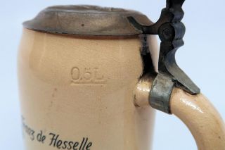 WW2 German Army beer mug ceramic stein WW1 service Wehrmacht soldier NAME w/ lid 9