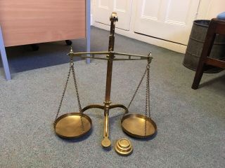 Rare Antique Brass Weighing Scales Degrave Short Fanner & Co London Circa 1850