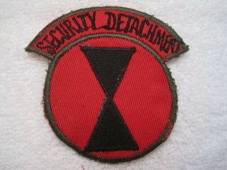 Us Army Korean War Theater Made 7th Infantry Division Security Detachment Patch