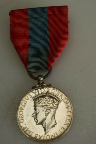 Wwi Era King George V British Medal " For Faithful Service " Canada J.  Power