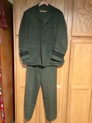 Vintage Usn Us Navy Officer Dress Greens Uniform Jacket Pants