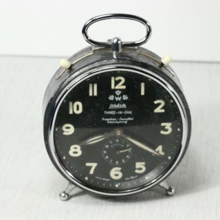Vintage Wehrle Germany Three - In One Clock W/ Strike,  Alarm,  Early Version