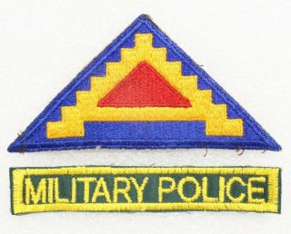 Army Patch - 7th Army With Green " Military Police " Tab - Cut Edge