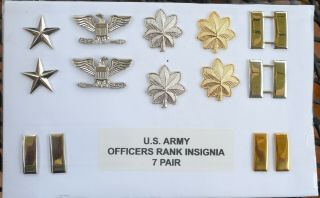 Us Army Officer Collar Insignia - 7 Pair