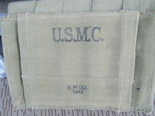 Stone Wwii Thompson Ammo Pouch Usmc Marine Corps Marked