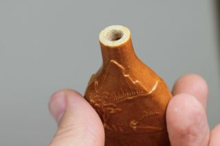Antique Chinese 19thC Qing Dynasty Caramel Glazed Snuff Bottle 2 Character Mark 9