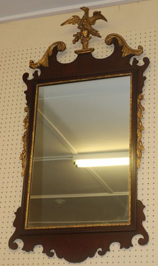 Gorgeous Solid Mahogany England 1890s Eagle Federal Mirror