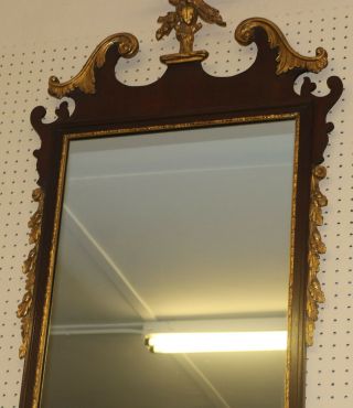 Gorgeous Solid Mahogany England 1890s Eagle Federal Mirror 5