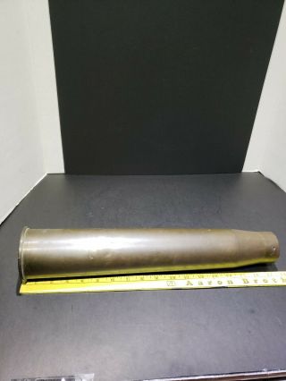 WWII US ANTI - TANK 57MM AMMO BRASS SHELL CASING - DATED 1943 3
