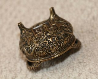 Antique Chinese bronze Dragon incense burner,  Xuande mark,  19th Century,  QING. 11