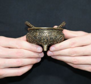 Antique Chinese bronze Dragon incense burner,  Xuande mark,  19th Century,  QING. 12