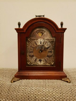 Very Rare Dutch Warmink Table Clock With Moon Phase,  Westminster Chime